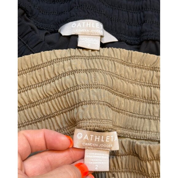 Athleta Camden Joggers Black Beige Size 0 Lot of 2 - Picture 4 of 7